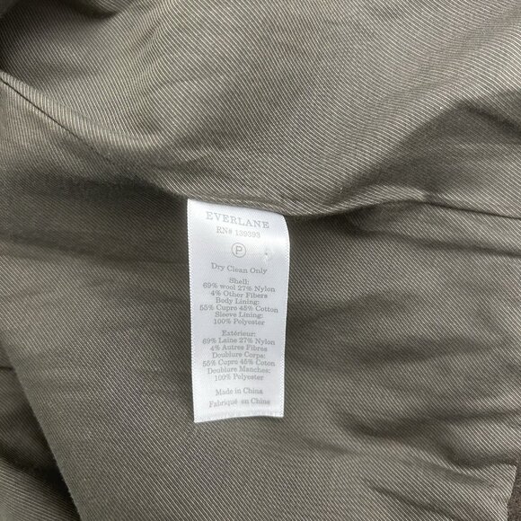 Everlane Women’s Wool Blend Academy Blazer Olive Green Size 2 Office Minimalist - Picture 10 of 11